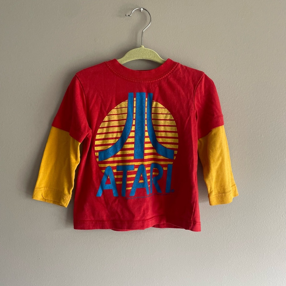 Toddler Atari long sleeve shirt, red and yellow, size 18 months